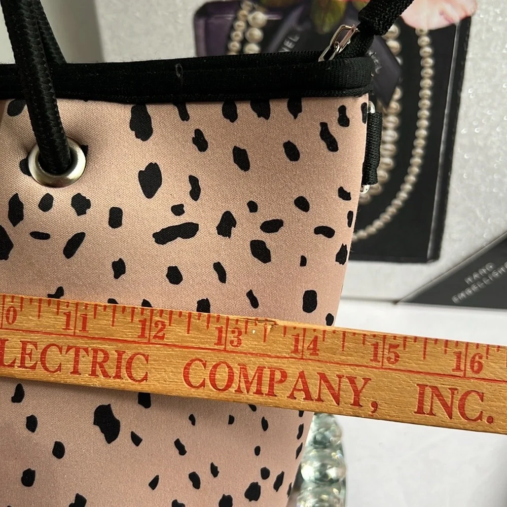 Taylor Gray Neoprene Mini Tote with Leopard Accents like new
